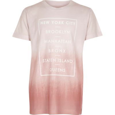 Boys pink USA fade T-shirt